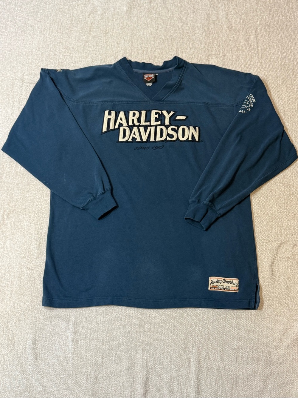 Vintage Y2K Harley Davidson Thunder Creek Long Sleeve Shirt XL Biker
